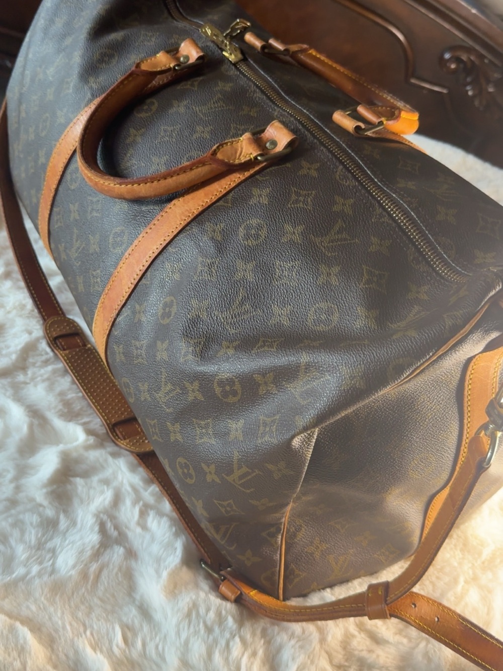 Louis Vuitton Monogram Canvas Duffel Bag in Brown and Tan - Picture 10 of 11